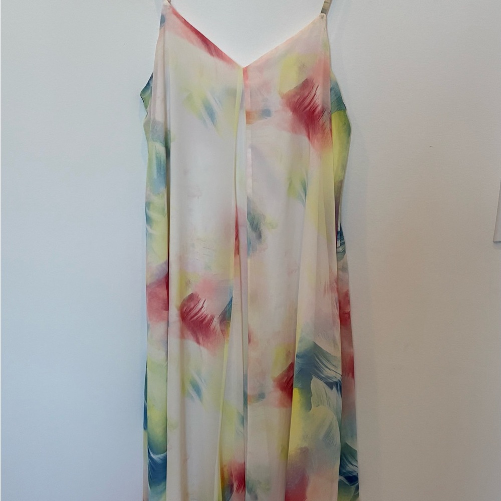 Vince Camuto Elegant Cream Colorful Dress